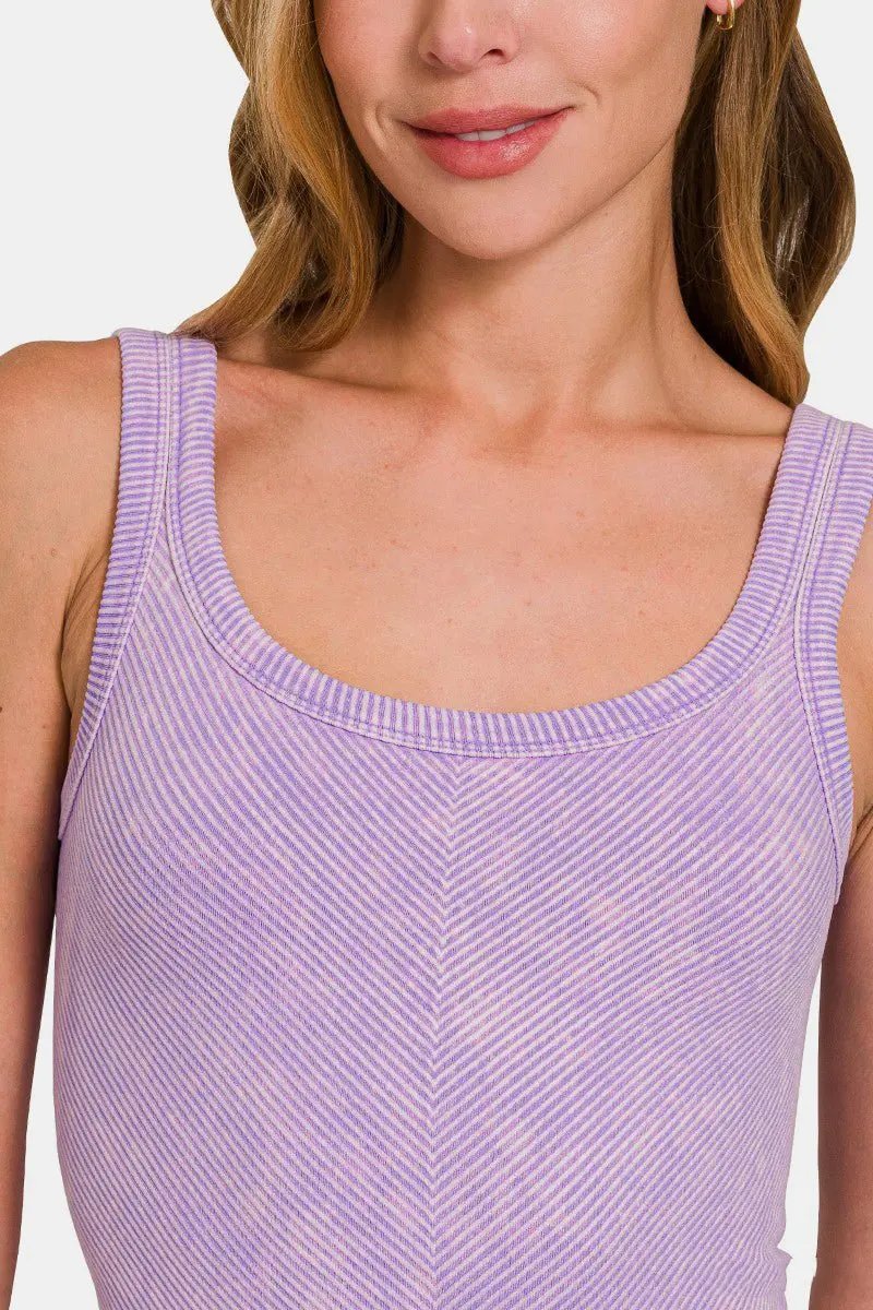 Zenana Ribbed Scoop Neck Tank for Stylish Everyday Wear - Love Salve